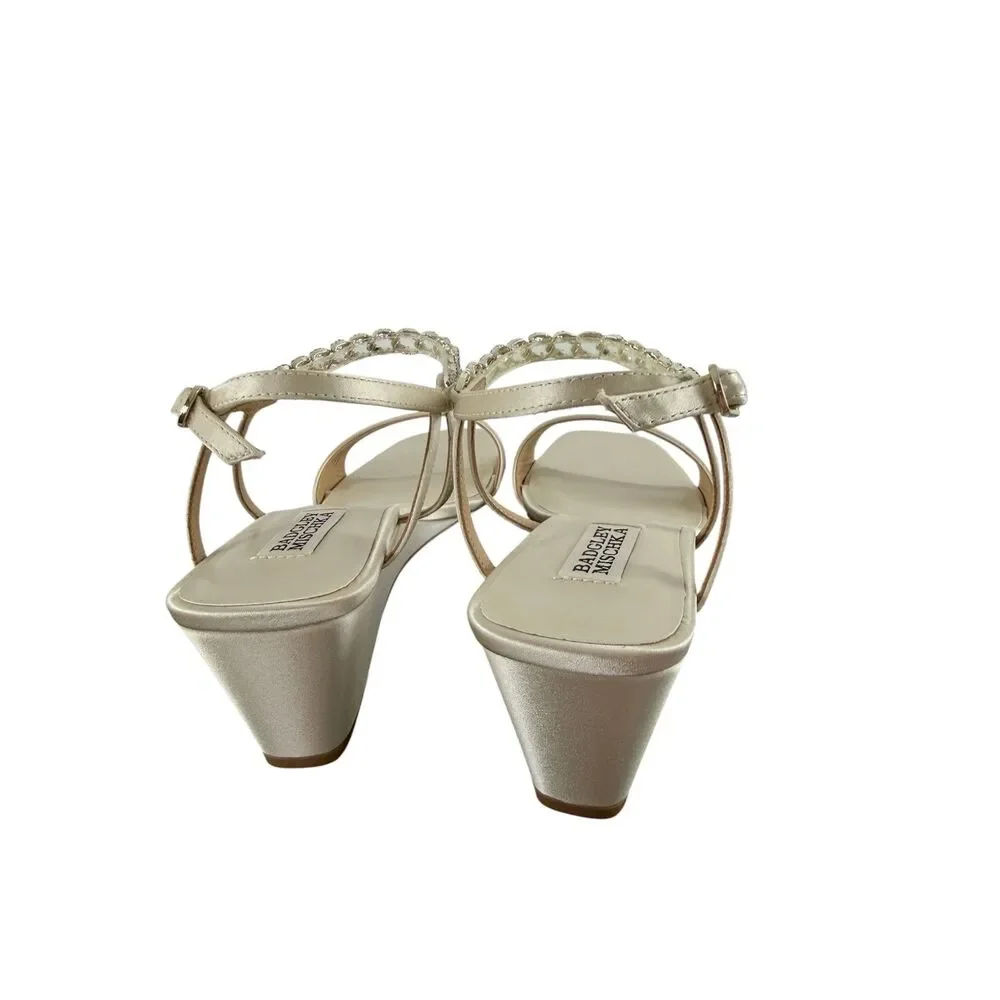 Badgley Mischka Wedge Sandals Cream Size 8